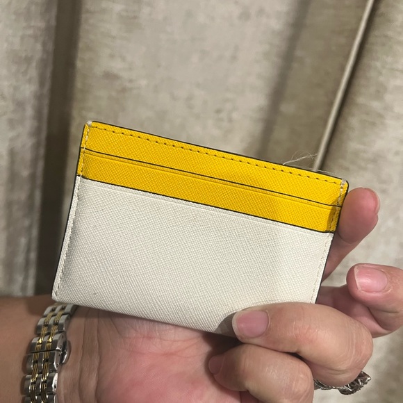 Tory Burch Yellow and White Card Holder - Picture 2 of 2